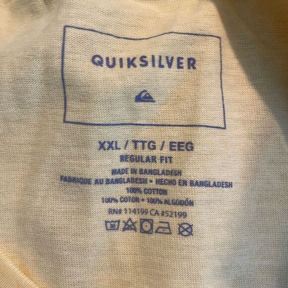 Quiksilver Quik International Short Sleeve Tee Yellow XXL - Picture 4 of 6